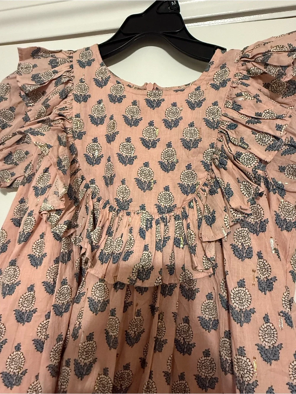 Pink Chicken New York Girls Floral Ruffle Dress Size 7Y